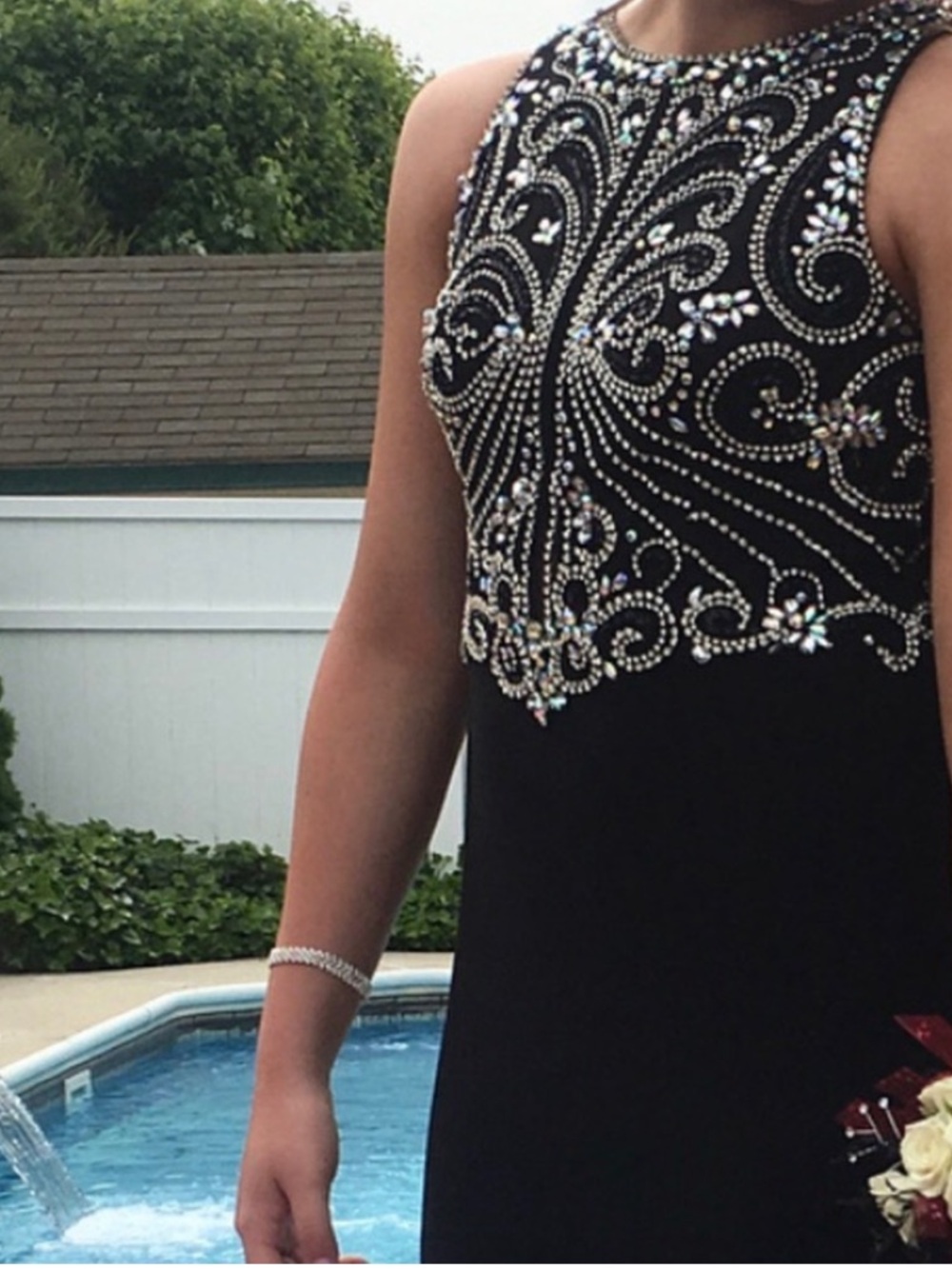 Clarisse 2796 Couture House Maxi Mermaid Black Sequin Special Occasion Dress,S/M - Picture 5 of 5